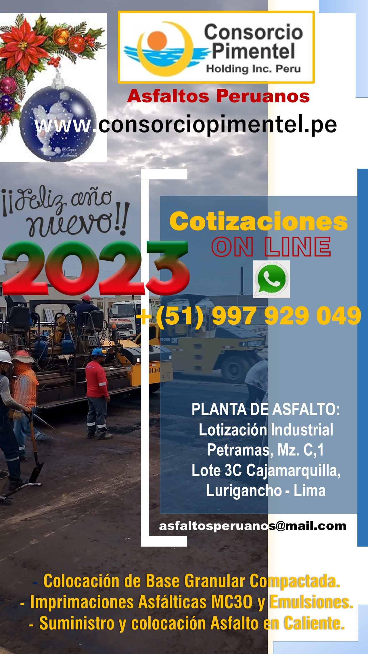 Precio por m2 Imprimaciones MC 30 Asfaltado y Pavimentaciones Perú 2023 